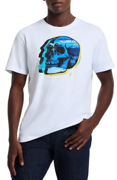 Robert Graham Stamped Skull Cotton Graphic T-shirt In White