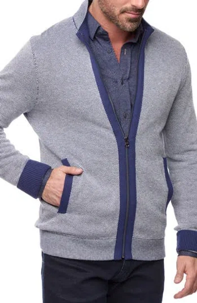 Robert Graham Stefan Zip-up Sweater In Blue