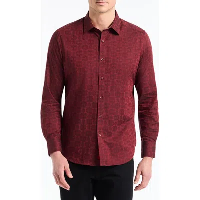 Robert Graham Stellman Long Sleeve Button-up Shirt In Burgundy