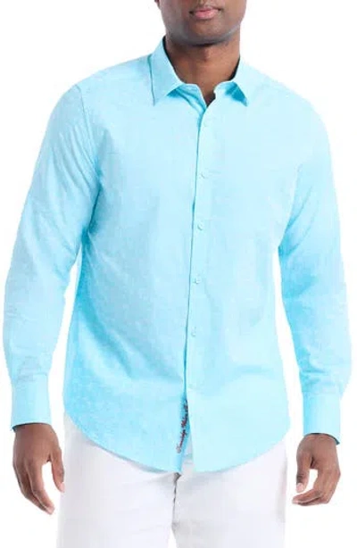 Robert Graham Stellman Long Sleeve Cotton Button-up Shirt In Blue