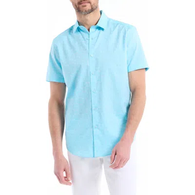Robert Graham Stellman Paisley Short Sleeve Button-up Shirt In Seafoam