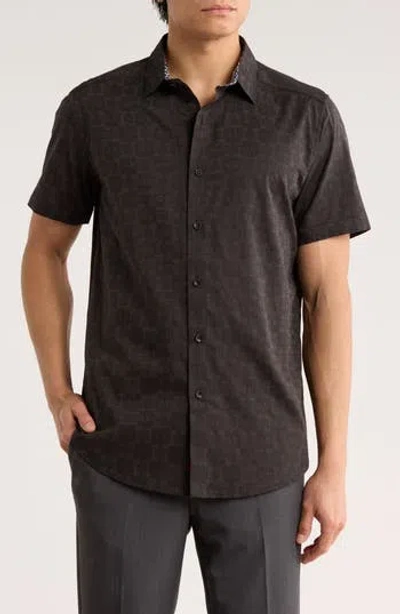 Robert Graham Stellman Short Sleeve Woven Shirt In Black
