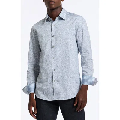 Robert Graham Stelvio Cotton Button-up Shirt In Light Grey