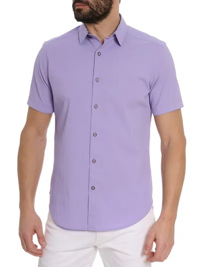 Robert Graham Stetson Short Sleeve Button Down Shirt In Lilac