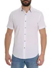 Robert Graham Highland Short Sleeve Button Down Shirt Big In White