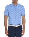 Robert Graham Stinger Skull Print Short Sleeve Performance Golf Polo