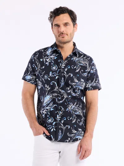 Robert Graham Stokes Short Sleeve Button Down Shirt In Blue