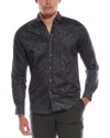 Robert Graham Strowell Tailored Fit Woven Shirt In Black