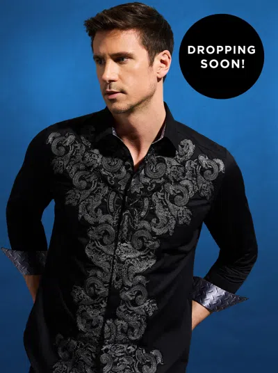 Robert Graham Superman X  Rise Long Sleeve Button Down Shirt In Black
