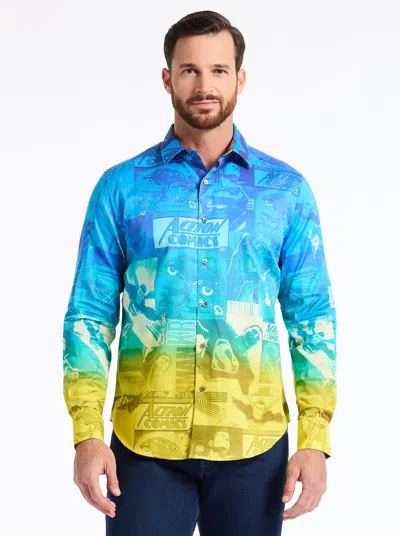 Robert Graham Superman™ X  Up Up Away Long Sleeve Button Down Shirt In Blue