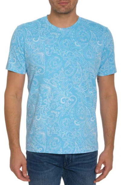 Robert Graham Swanson Cotton Graphic T-shirt In Turquoise