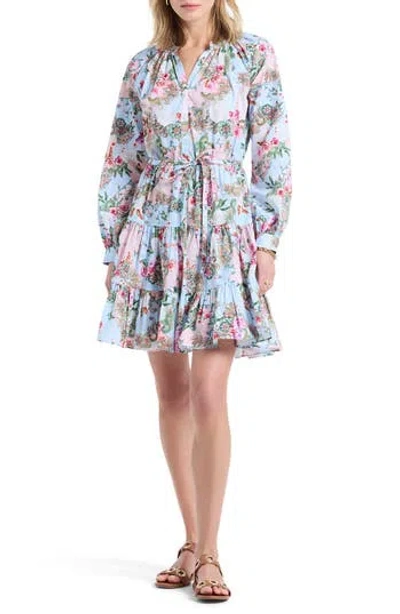 Robert Graham Sydney Paisley Floral Long Sleeve Tiered Shirtdress In Multi