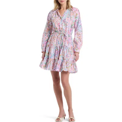 Robert Graham Sydney Paisley Long Sleeve Tiered Shirtdress In Multi