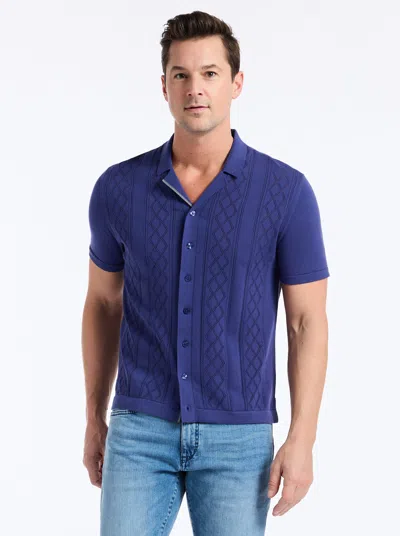 Robert Graham Tambor Short Sleeve Sweater In Blue