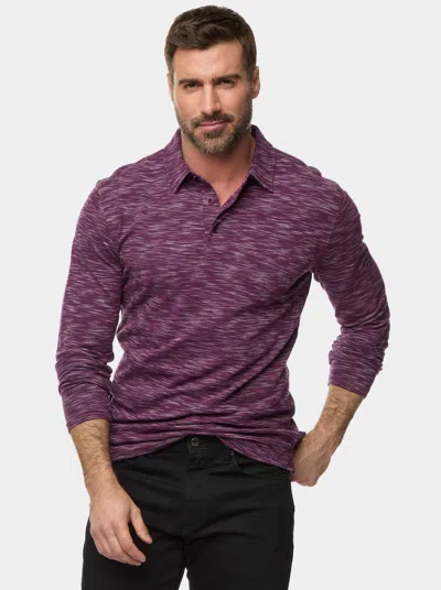 Robert Graham Thales Long Sleeve Polo In Dark Purple