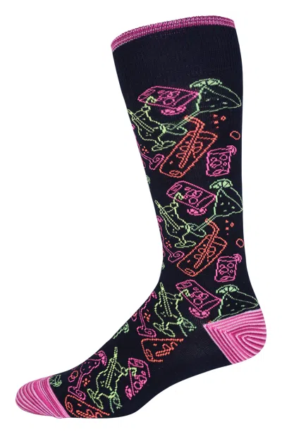 Robert Graham The Boozy Bogey Socks In Navy