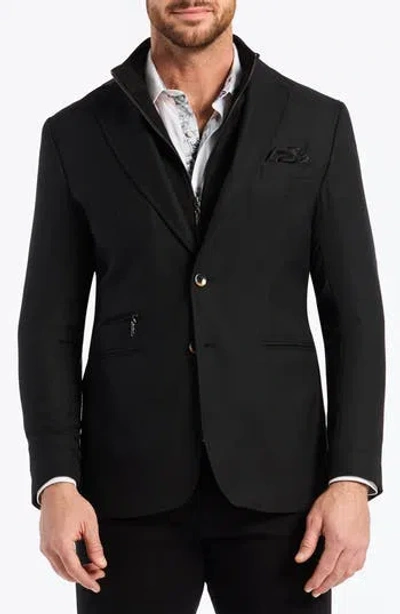 Robert Graham The Jetset Wool Blend Sport Coat With Removable Bib In Black