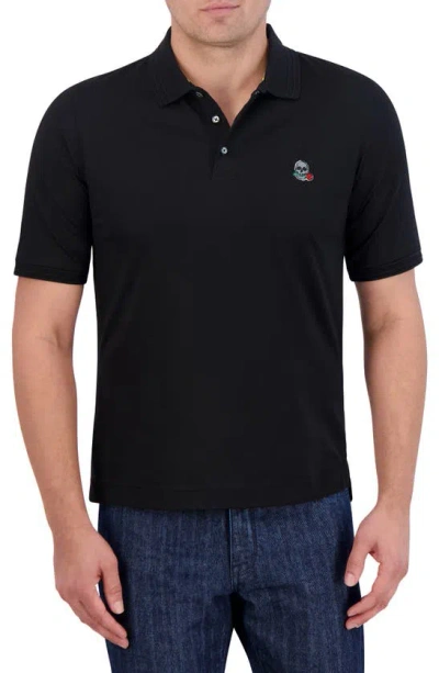 Robert Graham The Player Solid Cotton Jersey Polo In Black