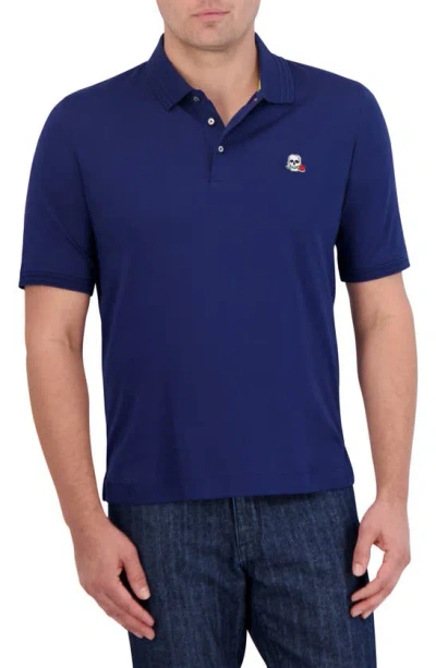 Robert Graham The Player Solid Cotton Jersey Polo In Navy