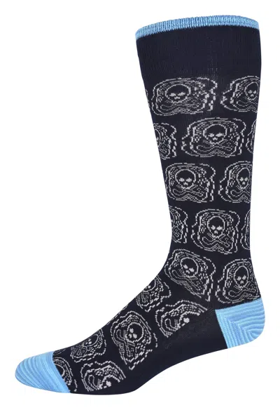 Robert Graham The Skull Swing Socks In Navy