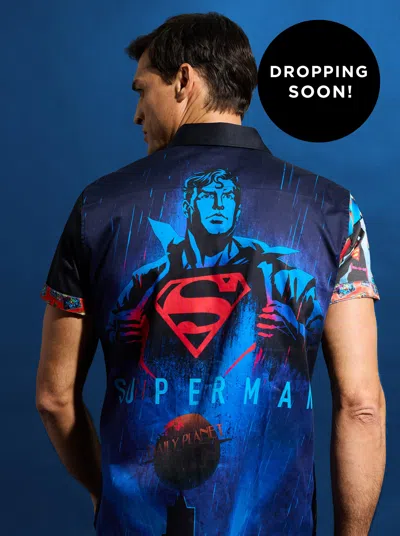Robert Graham The Superman X  My Hero Short Sleeeve Button Down Shirt