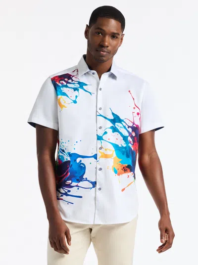Robert Graham Three-sixty Short Sleeve Button Down Shirt In White