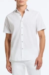 Robert Graham Thresher Classic Fit Solid Short Sleeve Cotton Seersucker Button-up Shirt In White