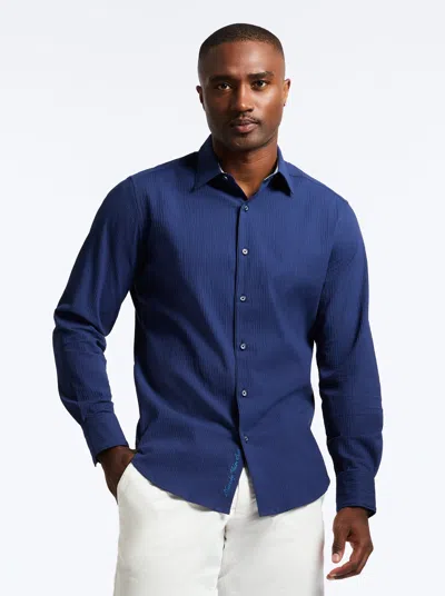 Robert Graham Thresher Long Sleeve Button Down Shirt In Navy