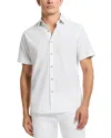 Robert Graham Thresher Classic Fit Solid Short Sleeve Cotton Seersucker Button-up Shirt In White
