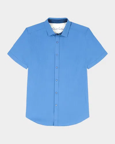 Robert Graham Thresher Seersucker Short-sleeve Shirt In Blue