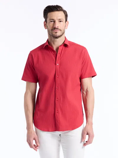 Robert Graham Thresher Short Sleeve Button Down Shirt In Red