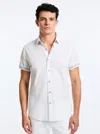 Robert Graham Thresher Short Sleeve Button Down Shirt In White