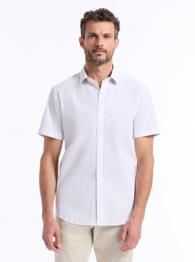 Robert Graham Thresher Short Sleeve Button Down Shirt In White