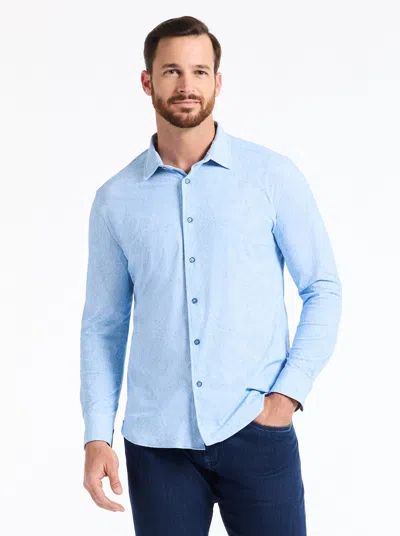 Robert Graham Thurston Long Sleeve Button Down Knit Shirt In Blue