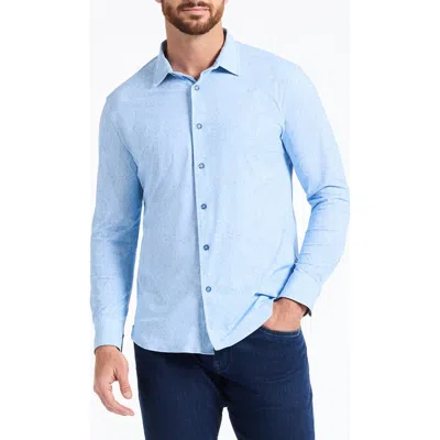 Robert Graham Thurston Paisley Knit Button-up Shirt In Blue