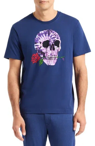 Robert Graham Tie Dye Skull Graphic T-shirt In Blue