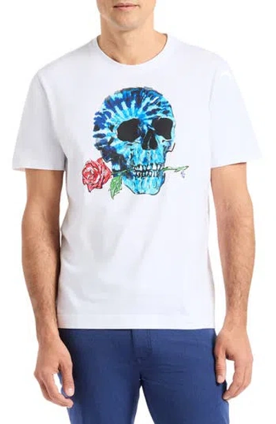 Robert Graham Tie Dye Skull Graphic T-shirt In White