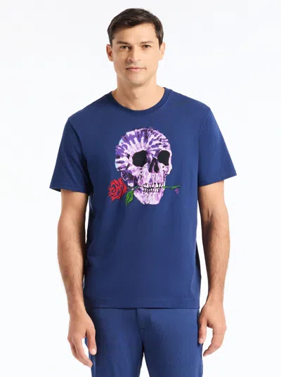 Robert Graham Tie Dye Skull Short Sleeve T-shirt In Blue