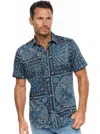 Robert Graham Tifton Short Sleeve Button Down Shirt In Indigo