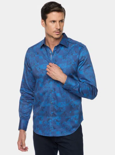 Robert Graham Tourneau Long Sleeve Woven Shirt In Sapphire