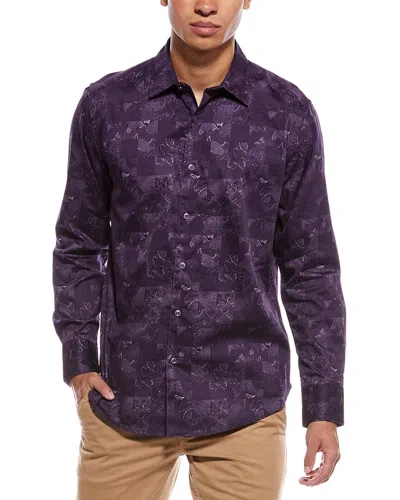 Robert Graham Tourneau Woven Shirt In Purple
