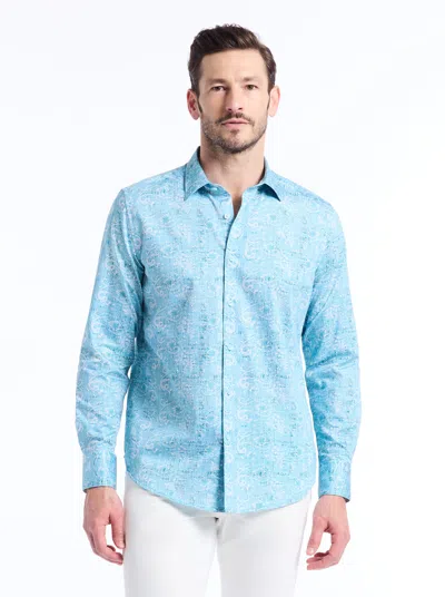 Robert Graham Towan Long Sleeve Button Down Shirt In Blue