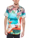 Robert Graham Beach Santa Cotton Printed Classic Fit Button Down Shirt In Blue