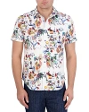 dressing gownRT GRAHAM TRIPPIN PRINTED SHORT SLEEVE BUTTON FRONT SHIRT