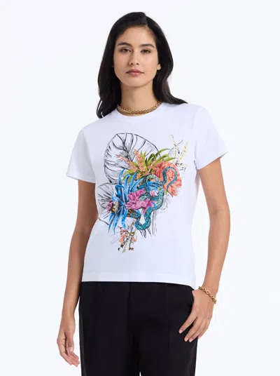 Robert Graham Tropical Bouquet Short Sleeve T-shirt In White