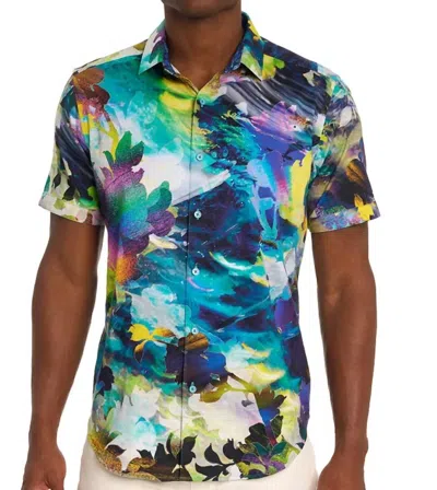 Robert Graham Tropical Strom Shirt In Multi In Blue