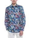 Robert Graham Trumbell Cotton Button-up Shirt In Blue