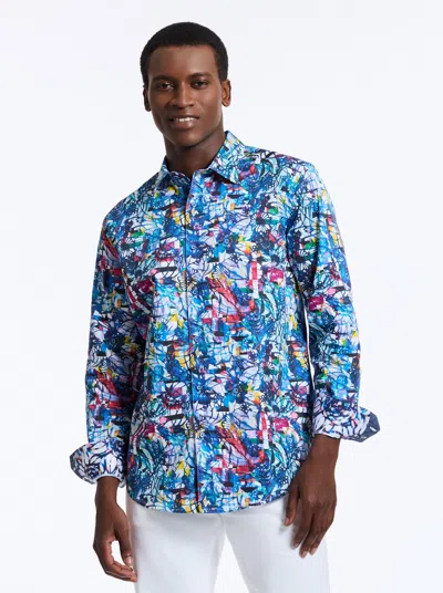 Robert Graham Trumbell Long Sleeve Button Down Shirt In Blue