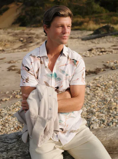 Robert Graham Tsuru Short Sleeve Button Down Shirt In White