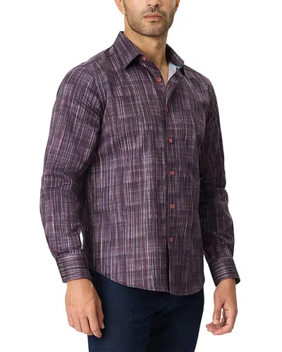 Robert Graham Tyler Long Sleeve Cotton Stretch Shirt In Purple